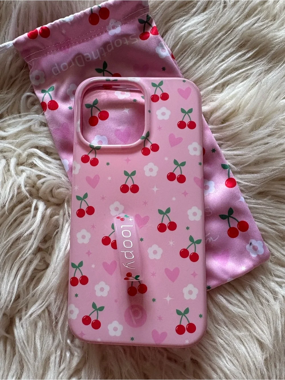 Loopy Case Cherry Cute X Krista Horton Collab Cherries & Bows iPhone 14 Pro Max